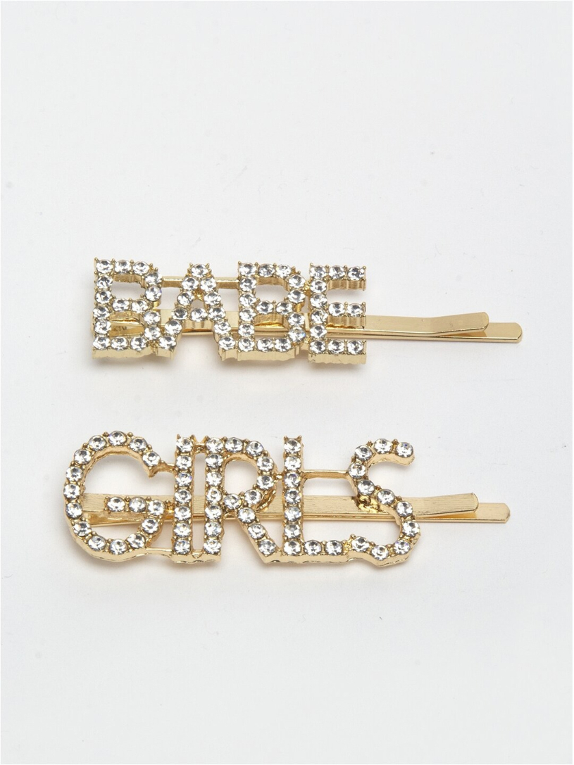 YouBella Women Set of 2 Gold-Toned Embellished Bobby Pins