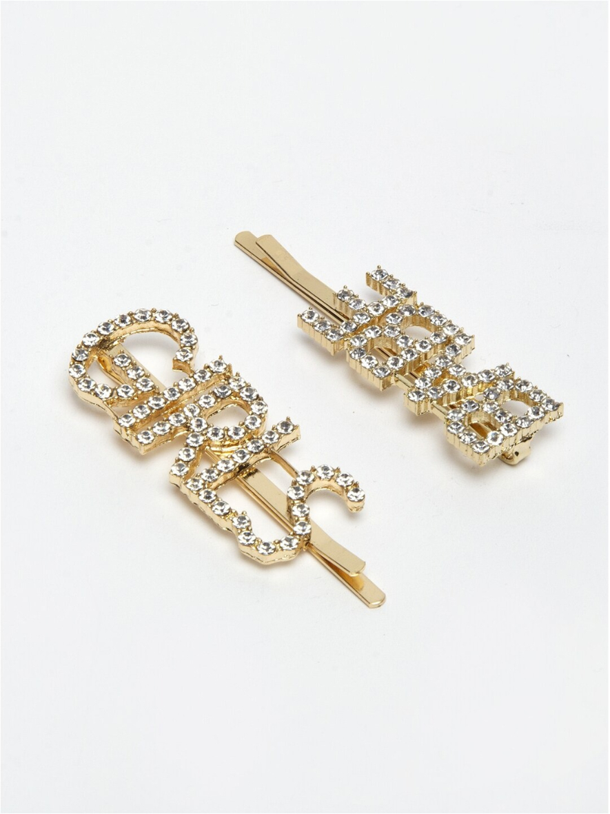 YouBella Women Set of 2 Gold-Toned Embellished Bobby Pins