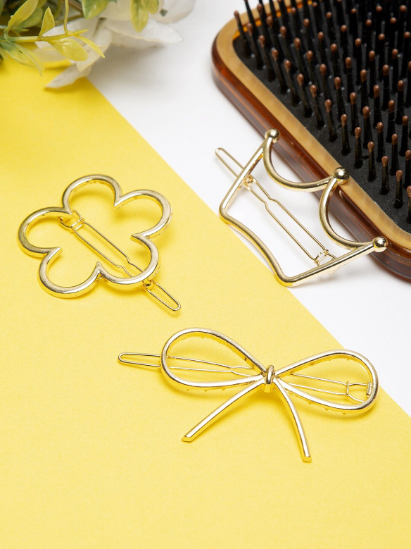 YouBella Women Set of 3 Gold-Toned Embellished Bobby Pins