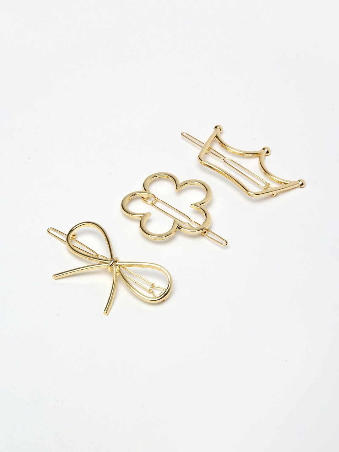 YouBella Women Set of 3 Gold-Toned Embellished Bobby Pins
