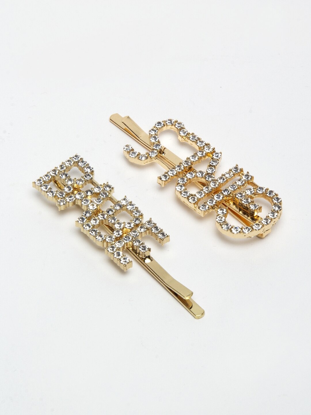 YouBella Jewellery Hair Accessories Golden Crystal Combo of 3 Hair Pin Hair Clip for Girls and Women (Style 2)