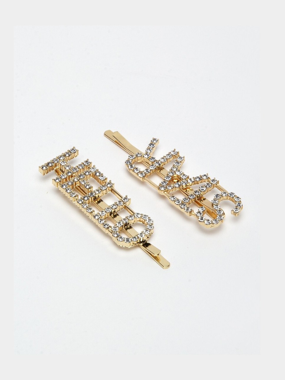 YouBella Women Gold-Toned & White Set of 3 Embellished Bobby Pins