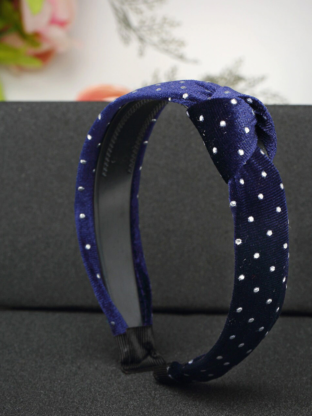 YouBella Jewellery Fabric and Plastic Hair Band Head Band for Girls and Women (Blue)