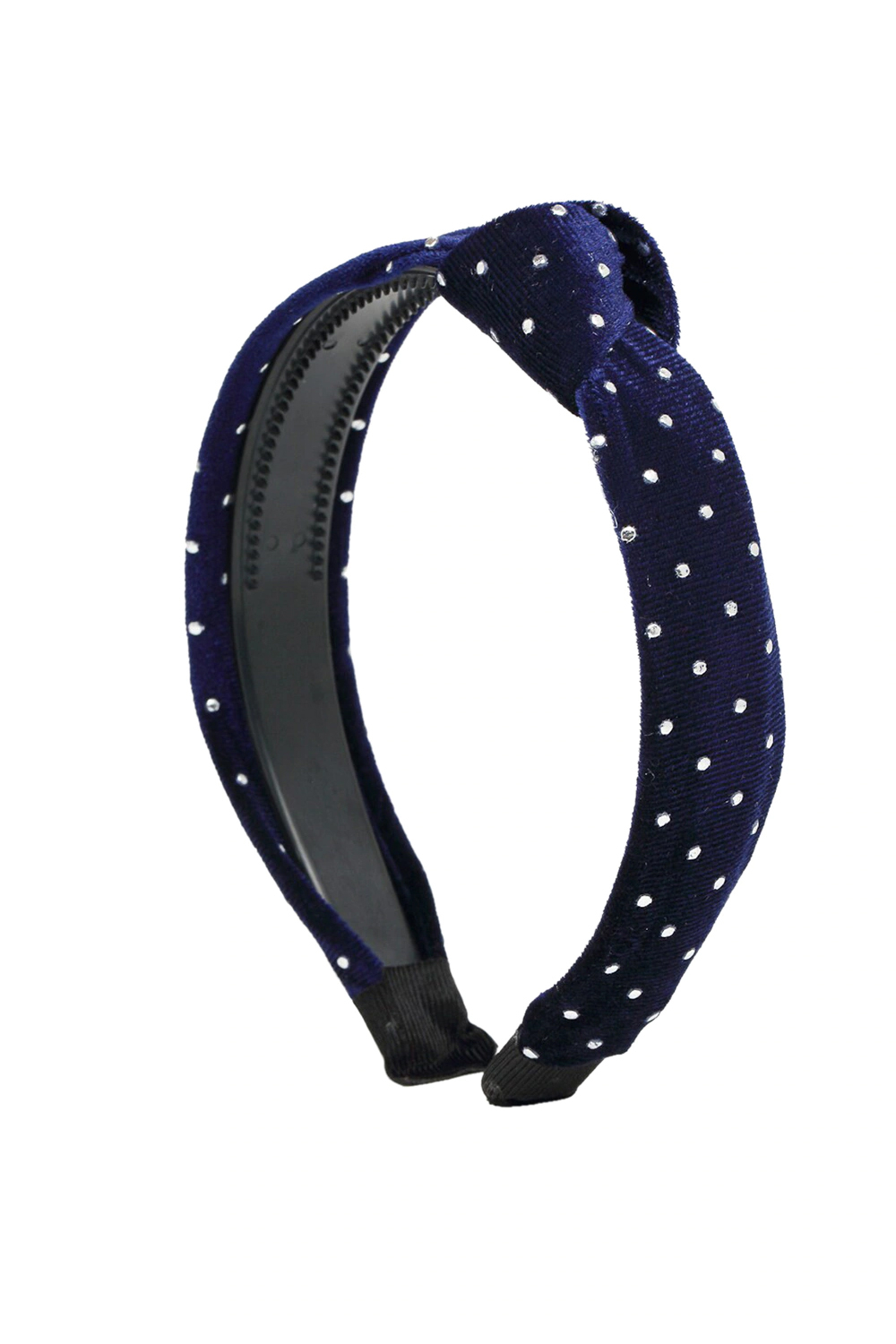 YouBella Navy Blue  White Polka Dot Printed Hairband