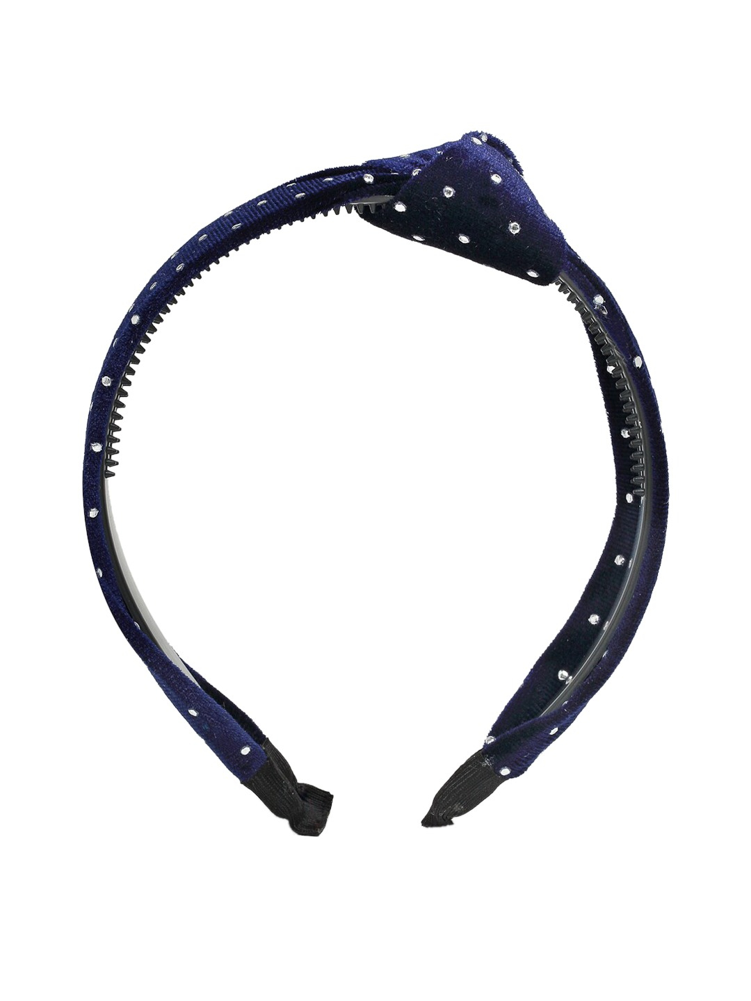 YouBella Navy Blue  White Polka Dot Printed Hairband