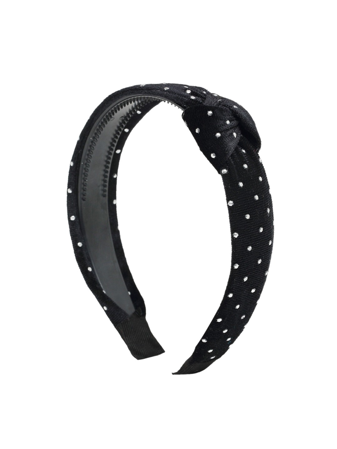 YouBella Jewellery Fabric and Plastic Hair Band Head Band for Girls and Women (Black)