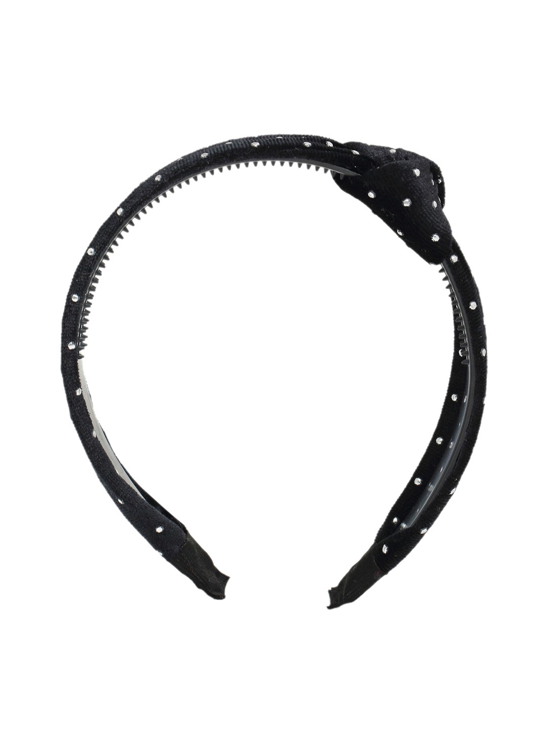 YouBella Jewellery Fabric and Plastic Hair Band Head Band for Girls and Women (Black)