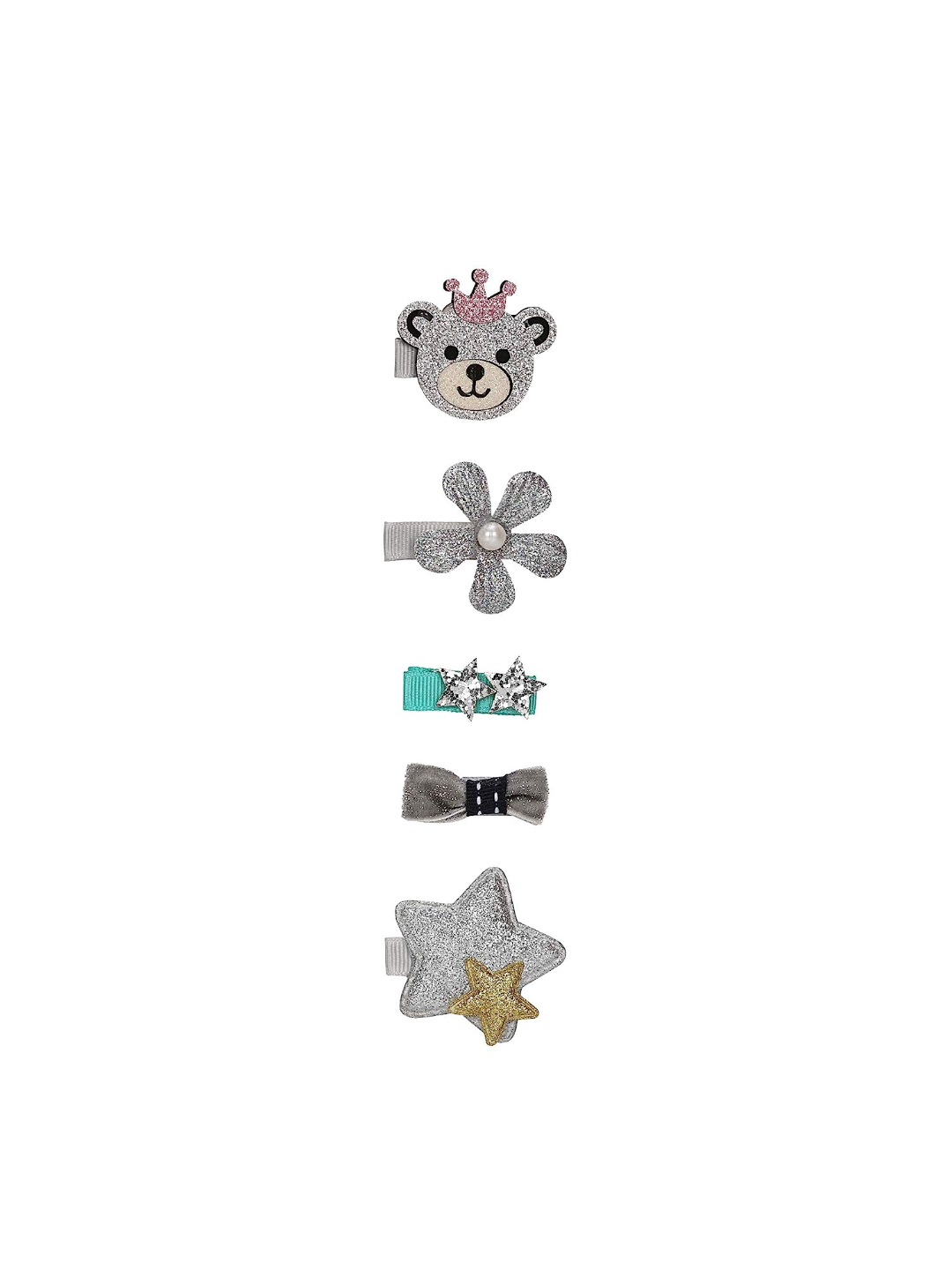 YouBella Jewellery Combo of 5 Hair Pins Hair Clips for Kids, Girls and Women (Grey) (YBHAIR_41440), Standard