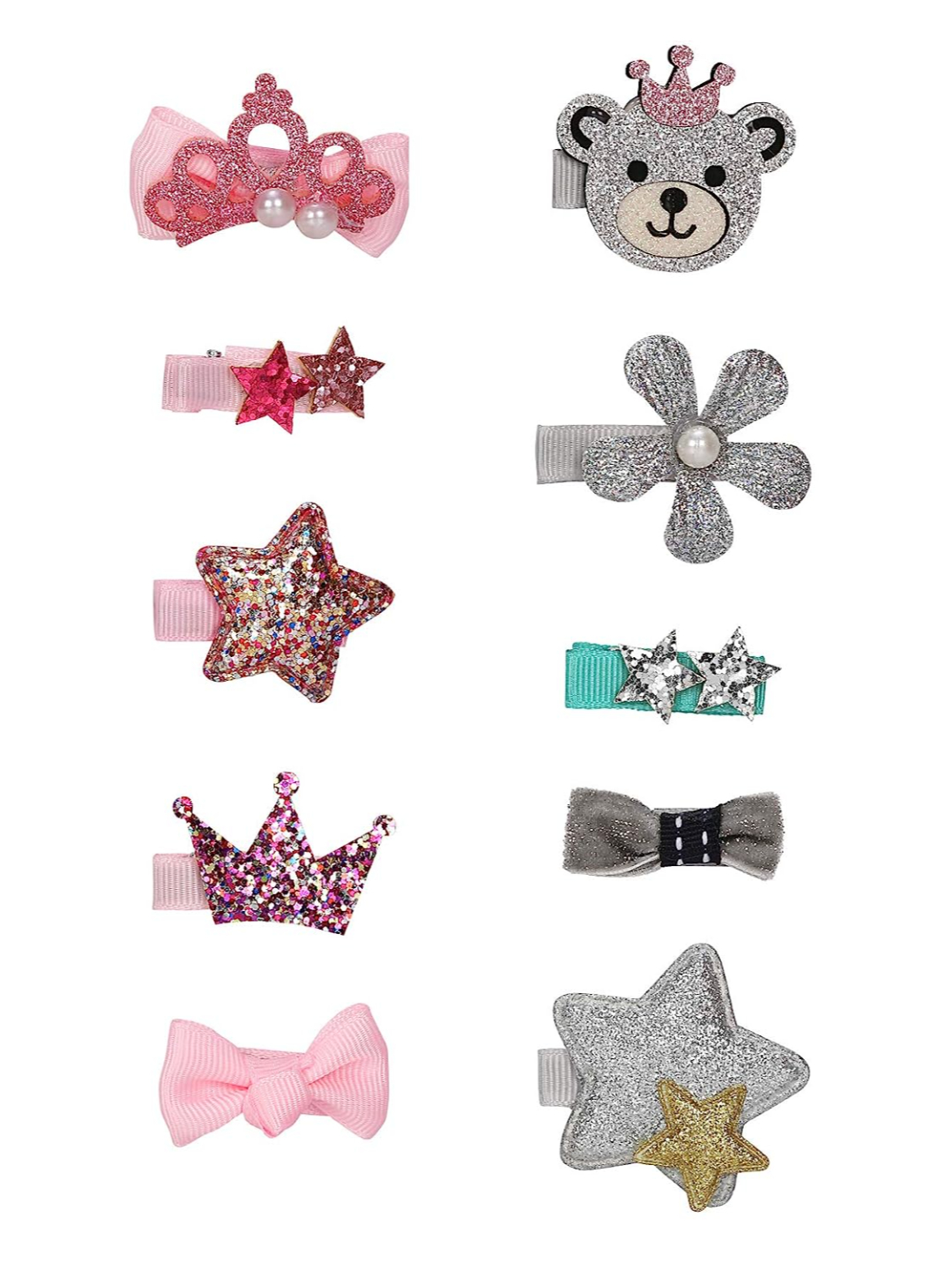 YouBella Jewellery Combo of 10 Hair Pins Hair Clips for Kids, Girls and Women (Multi) (YBHAIR_41441), Standard