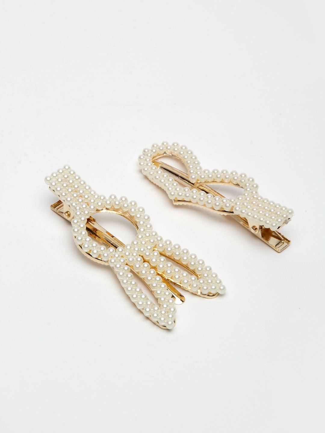 YouBella Jewellery Hair Accessories Stylish Combo of 4 Pearl Hair Pin Hair Clip for Girls and Women (White) (Style 1)