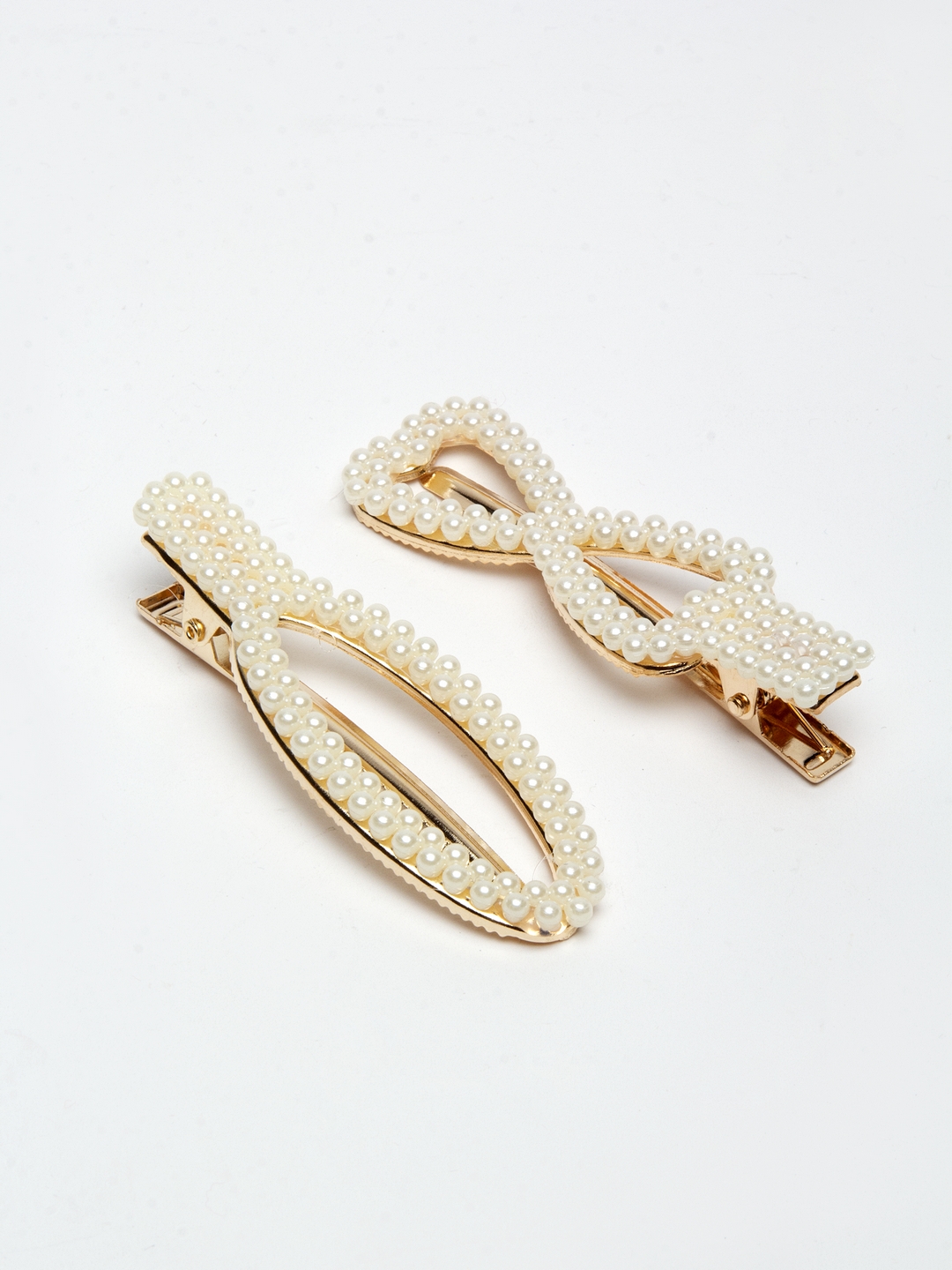 YouBella Jewellery Hair Accessories Stylish Combo of 4 Pearl Hair Pin Hair Clip for Girls and Women (White) (Style 2)