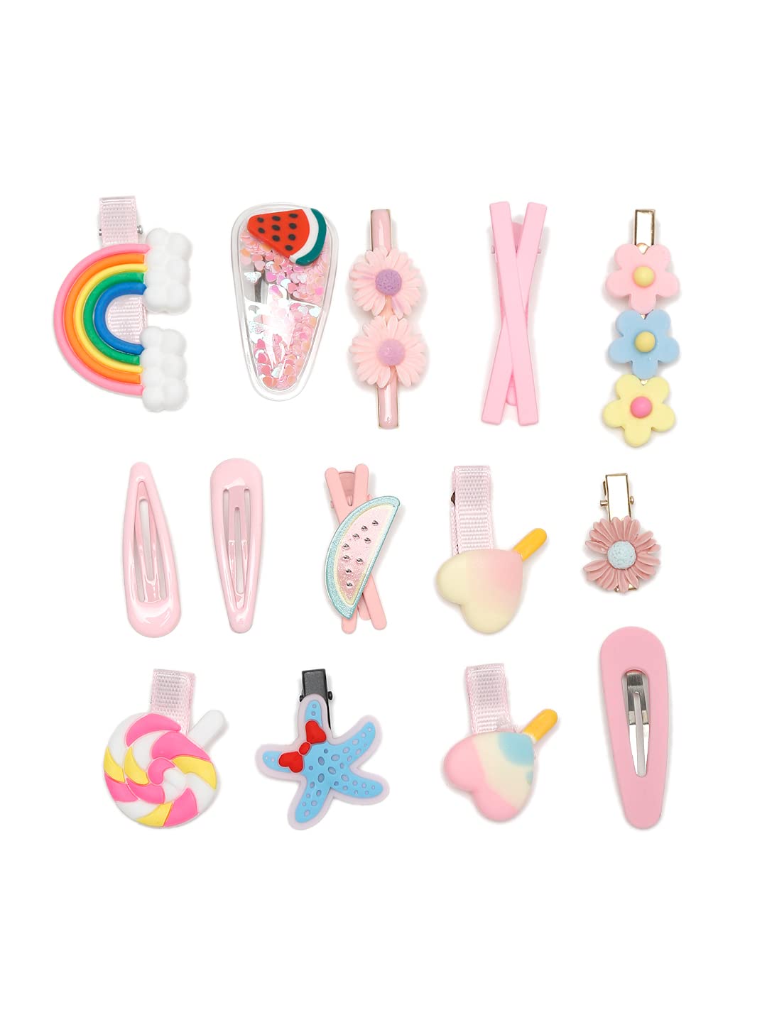 YouBella Jewellery Combo of 14 Hair Pins/Hair Clips for Girls and Women (Multi-Color) (YBHAIR_41601)