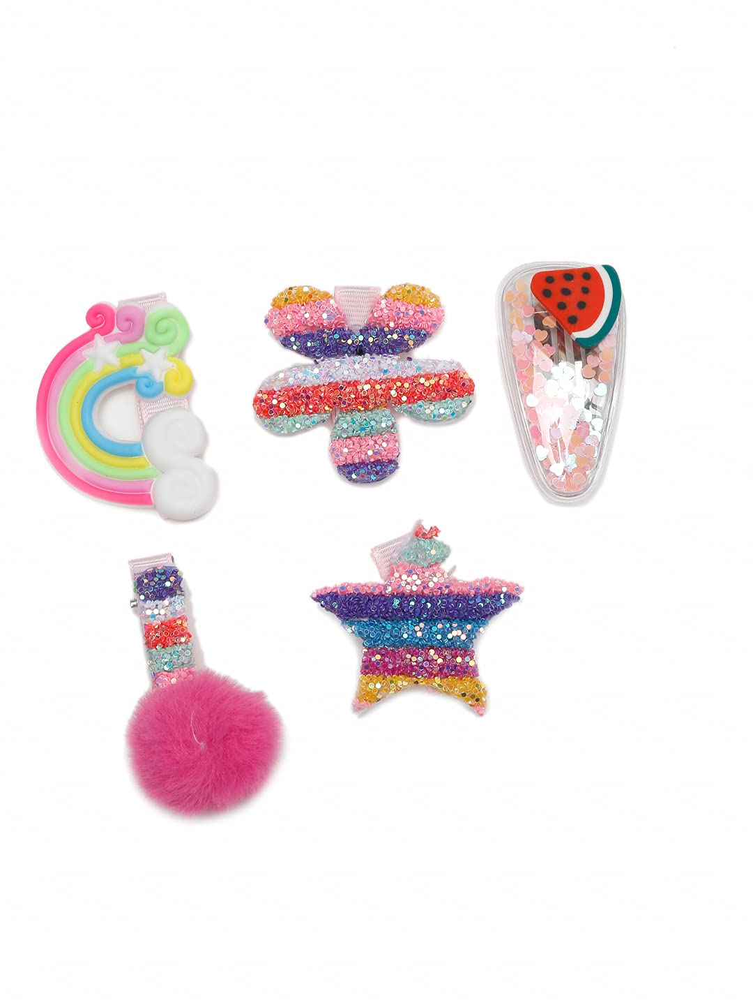 YouBella Jewellery Combo of 5 Hair Pins/Hair Clips for Girls and Women (Multi-Color) (YBHAIR_41602)