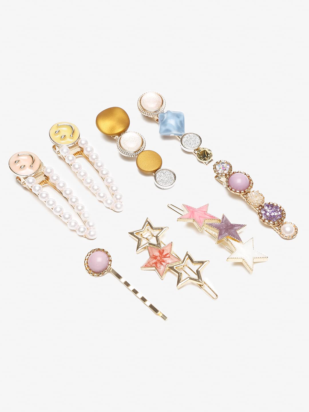 YouBella Jewellery Combo of 8 Hair Pins/Hair Clips for Girls and Women (Multi-Color) (YBHAIR_41606)