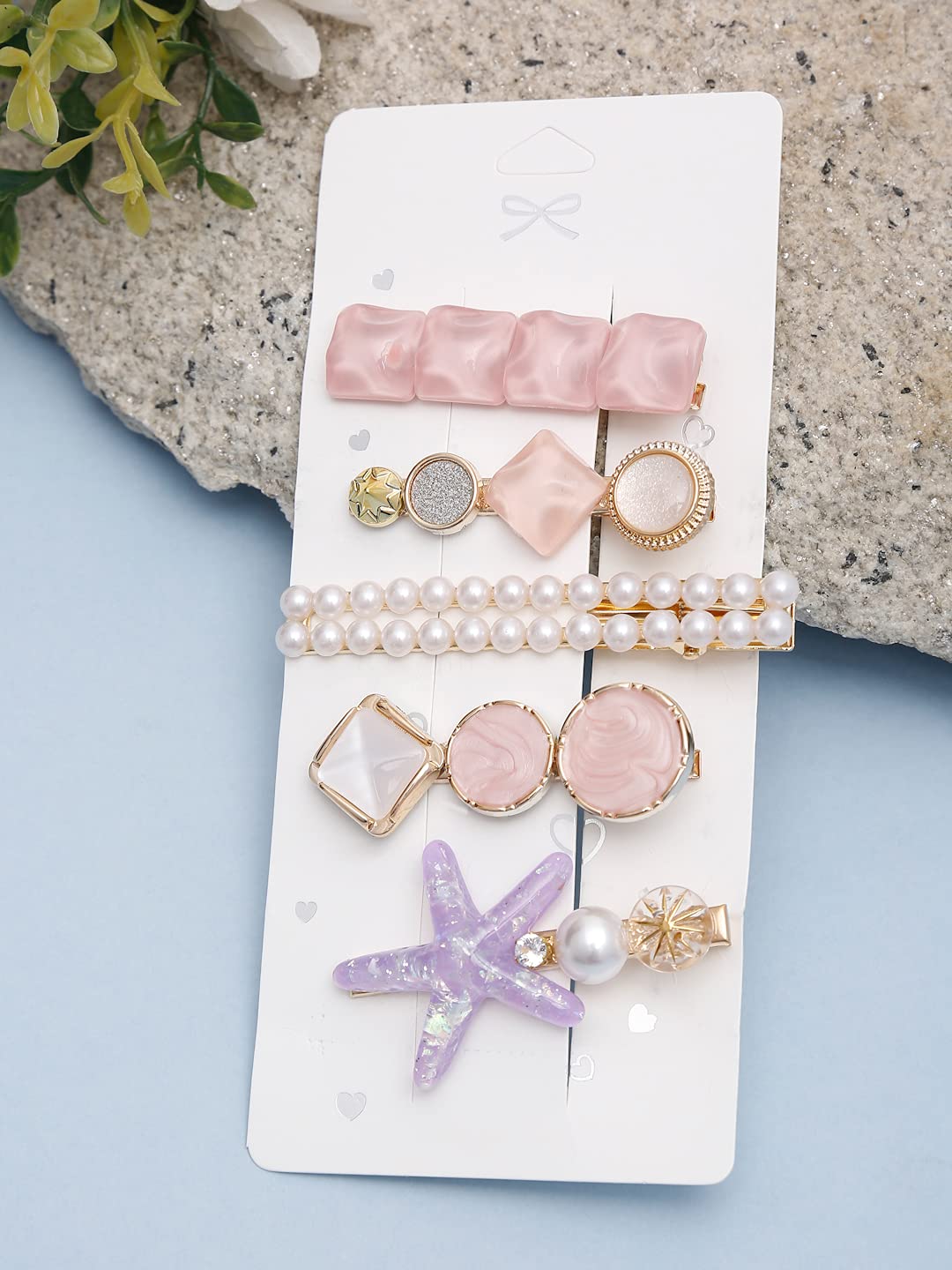 YouBella Jewellery Combo of 5 Hair Pins/Hair Clips for Girls and Women (Multi-Color) (YBHAIR_41608)