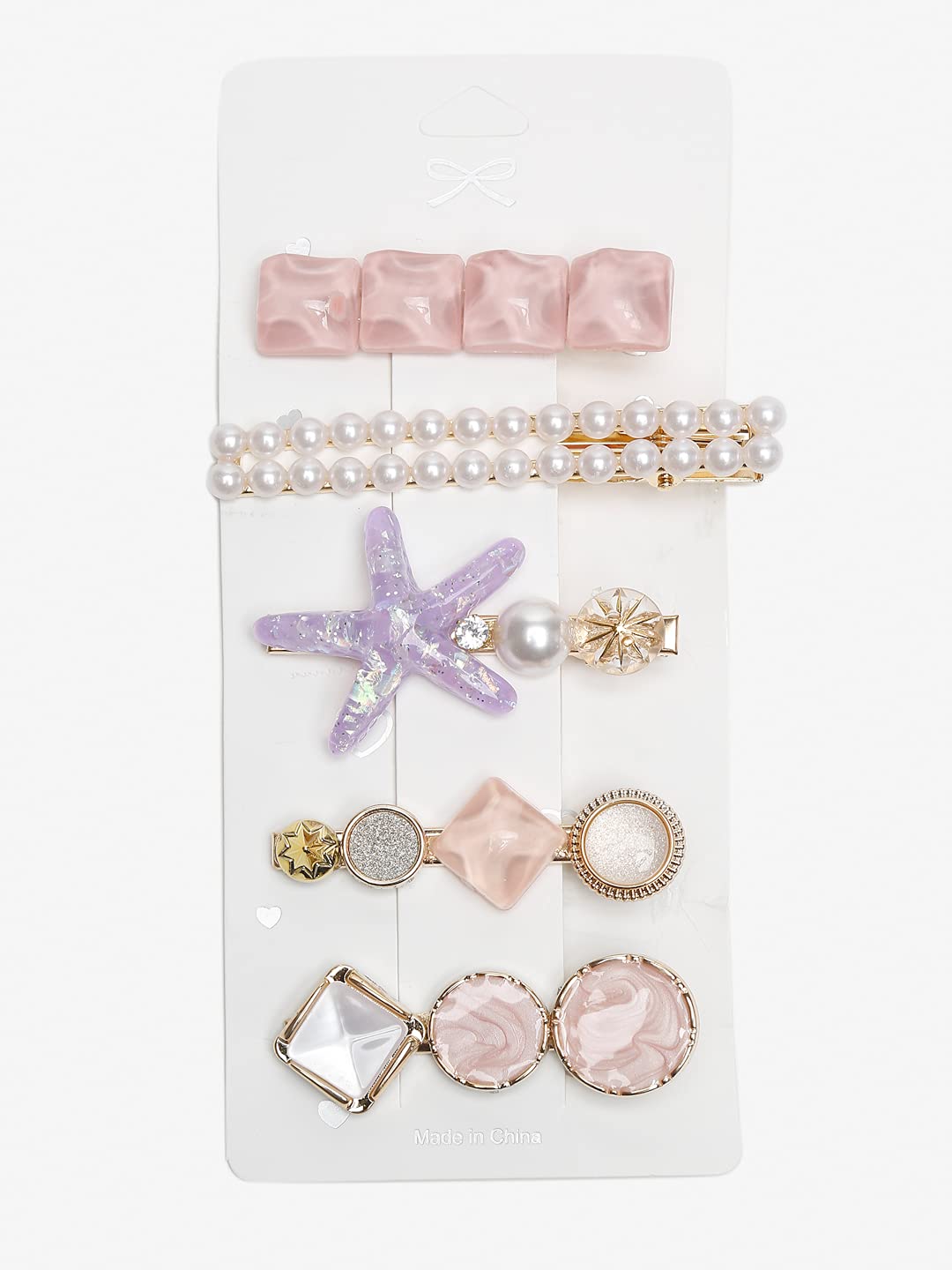 YouBella Jewellery Combo of 5 Hair Pins/Hair Clips for Girls and Women (Multi-Color) (YBHAIR_41608)