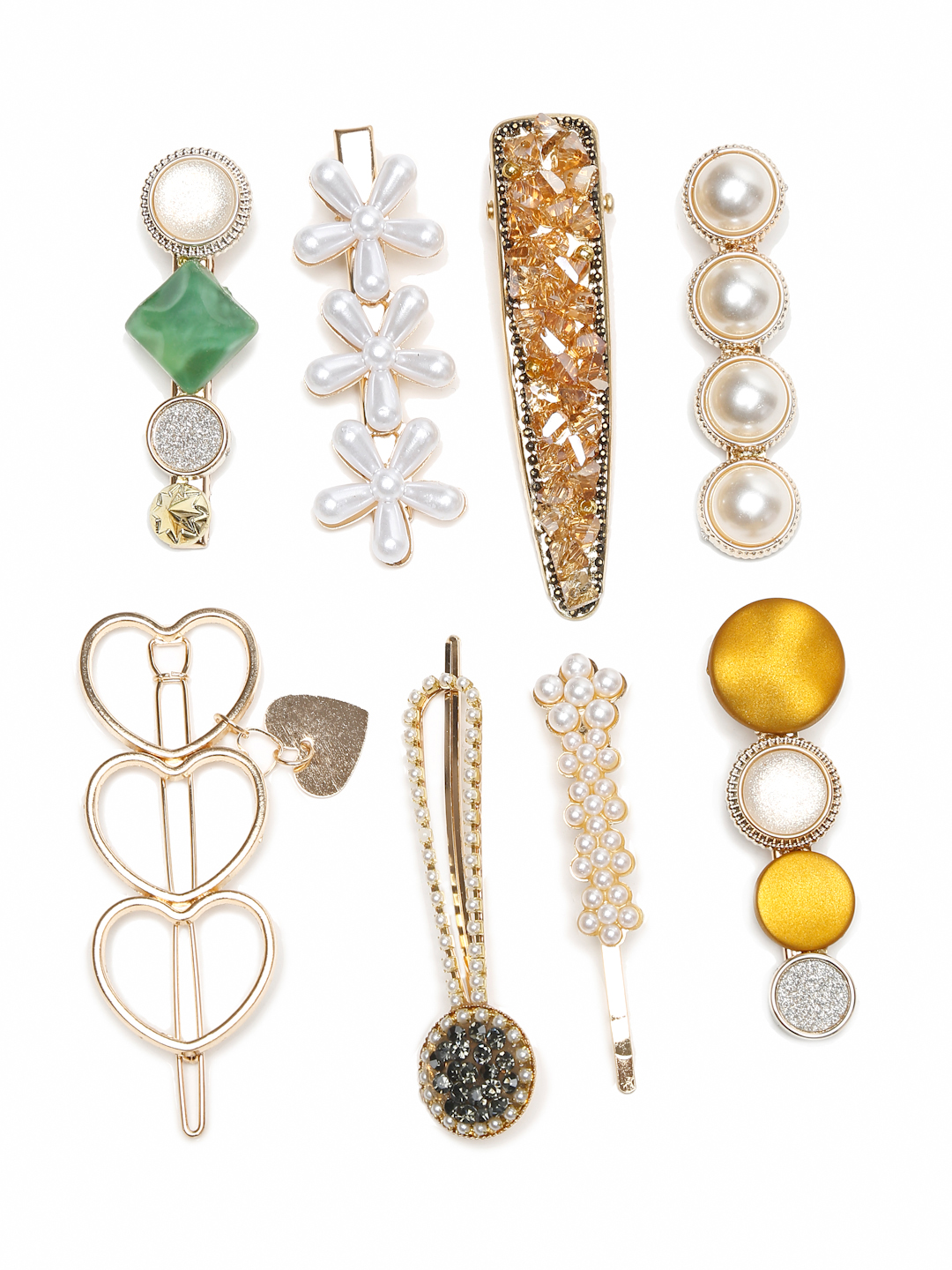 YouBella Jewellery Combo of 8 Hair Pins/Hair Clips for Girls and Women (Multi-Color) (YBHAIR_41610)
