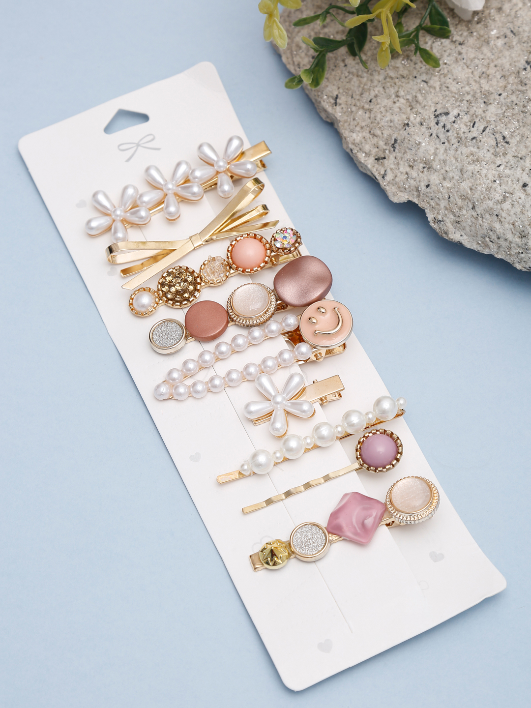YouBella Jewellery Combo of 9 Hair Pins/Hair Clips for Girls and Women (Multi-Color) (YBHAIR_41611)