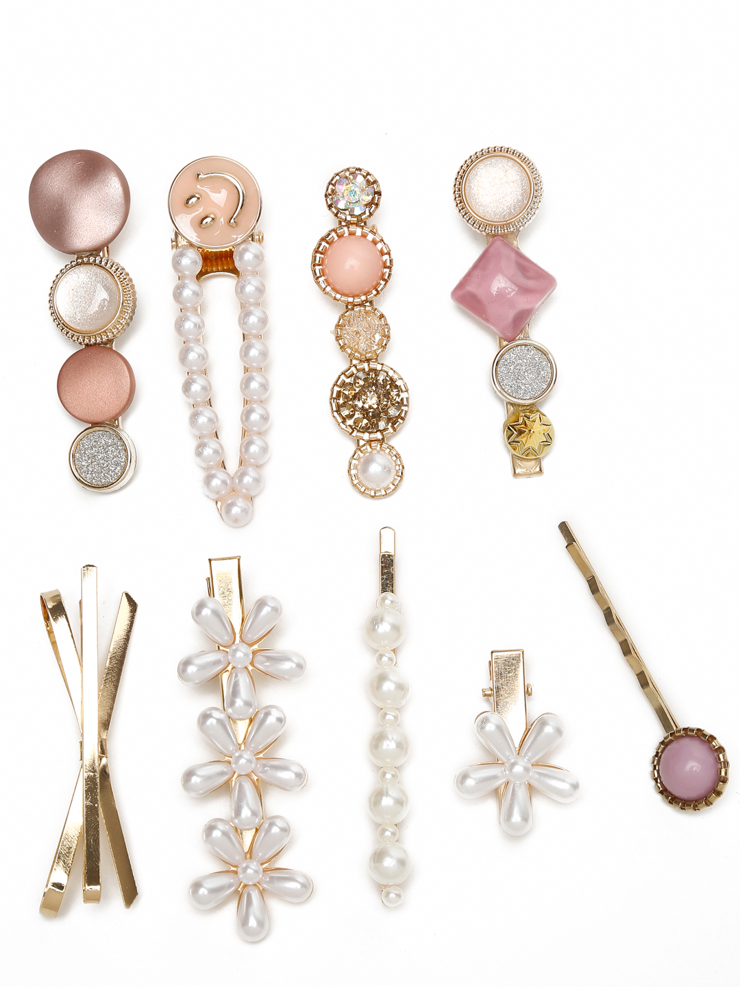 YouBella Jewellery Combo of 9 Hair Pins/Hair Clips for Girls and Women (Multi-Color) (YBHAIR_41611)