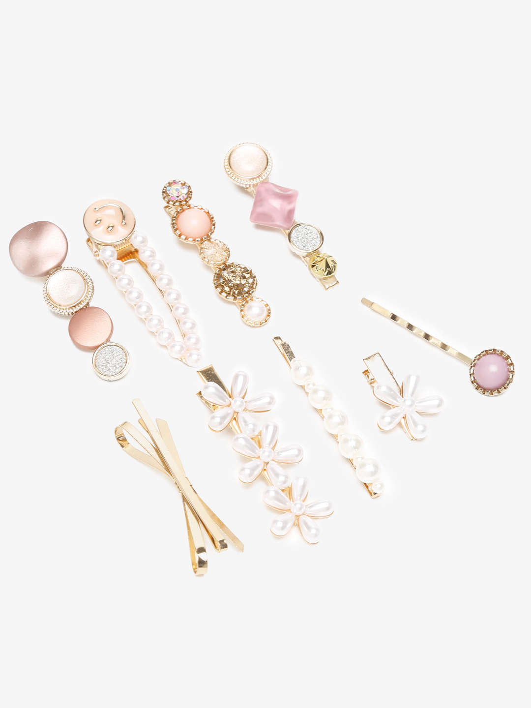 YouBella Jewellery Combo of 9 Hair Pins/Hair Clips for Girls and Women (Multi-Color) (YBHAIR_41611)