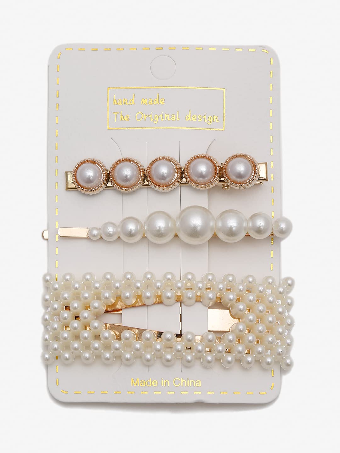 YouBella Jewellery Combo of 3 Hair Pins/Hair Clips for Girls and Women (White) (YBHAIR_41613)