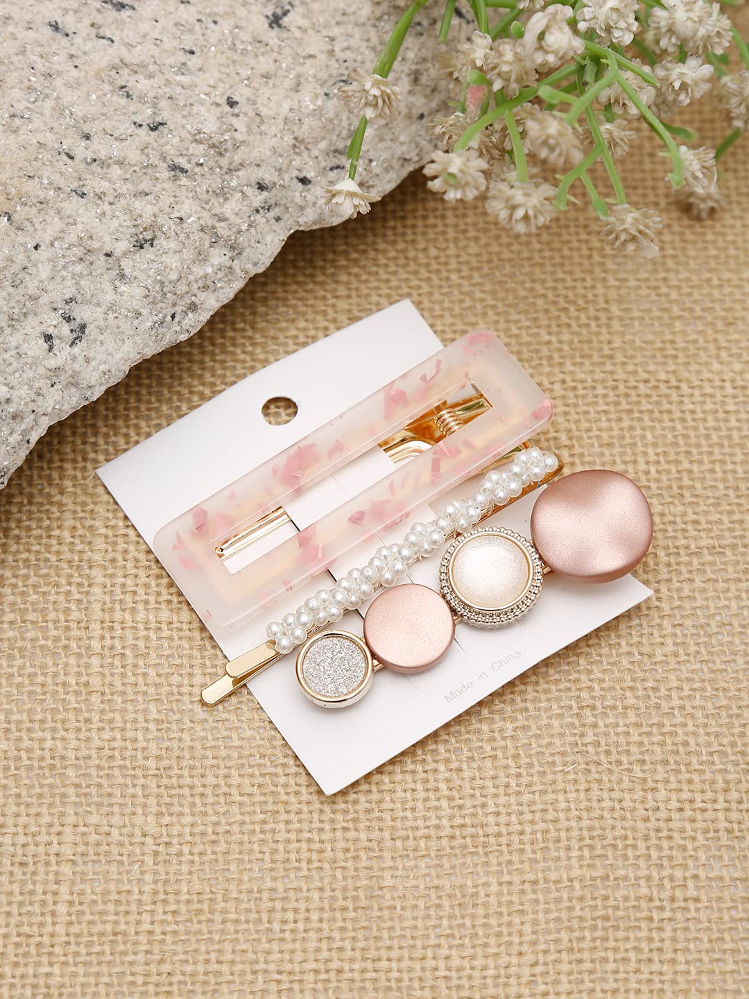 YouBella Jewellery Combo of 3 Hair Pins/Hair Clips for Girls and Women (Multi-Color) (YBHAIR_41616)