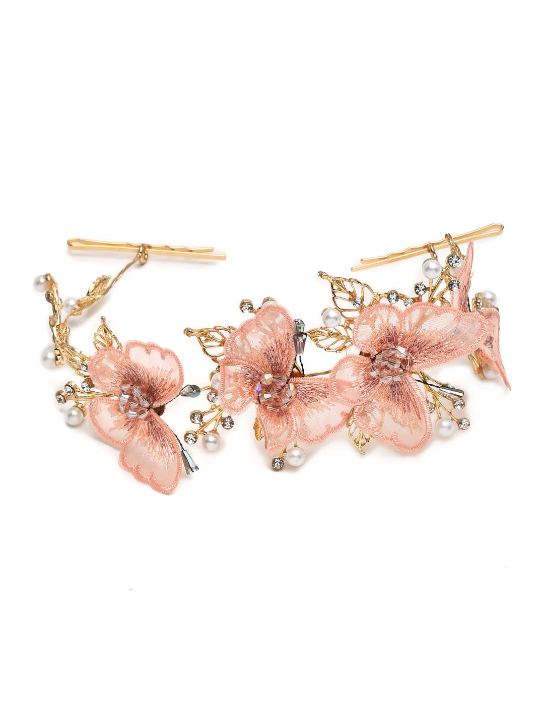 YouBella Jewellery Gold Plated Butterfly Shape Hair Chain for Girls and Women