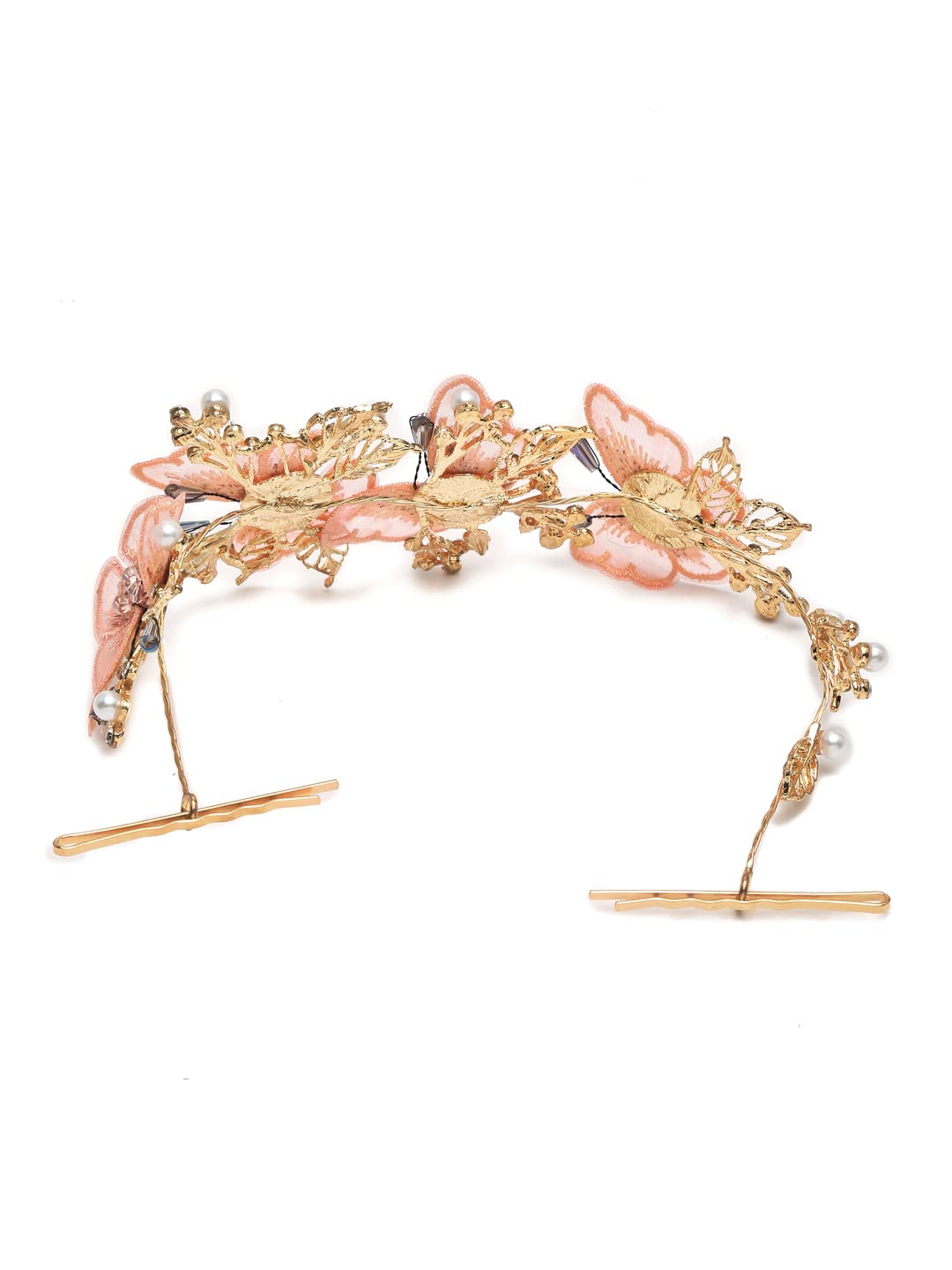YouBella Jewellery Gold Plated Butterfly Shape Hair Chain for Girls and Women