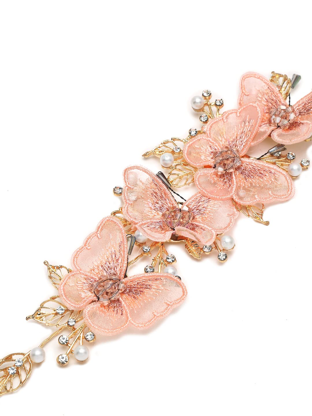 YouBella Jewellery Gold Plated Butterfly Shape Hair Chain for Girls and Women