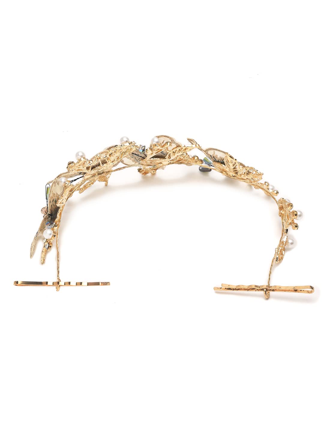YouBella Jewellery Gold Plated Butterfly Shape Hair Chain for Girls and Women