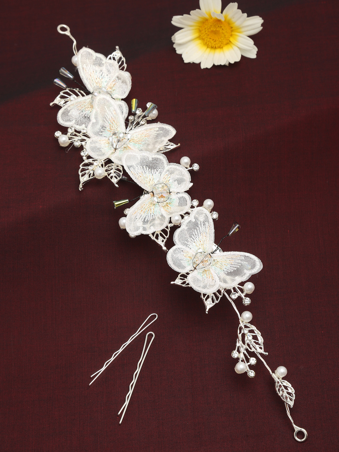 YouBella Women Fashion Stylish and Trendy  Jewellery Hair Chain with Two Hair Pins for Women and Girls