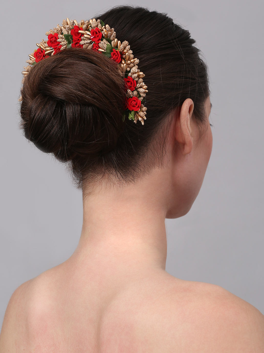 YouBella Women Fashion Stylish and Trendy  Jewellery Handcrafted Beaded Floral Hair Bun for Women and Girls