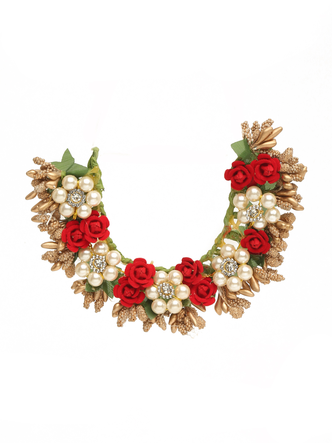 YouBella Women Fashion Stylish and Trendy  Jewellery Handcrafted Beaded Floral Hair Bun for Women and Girls