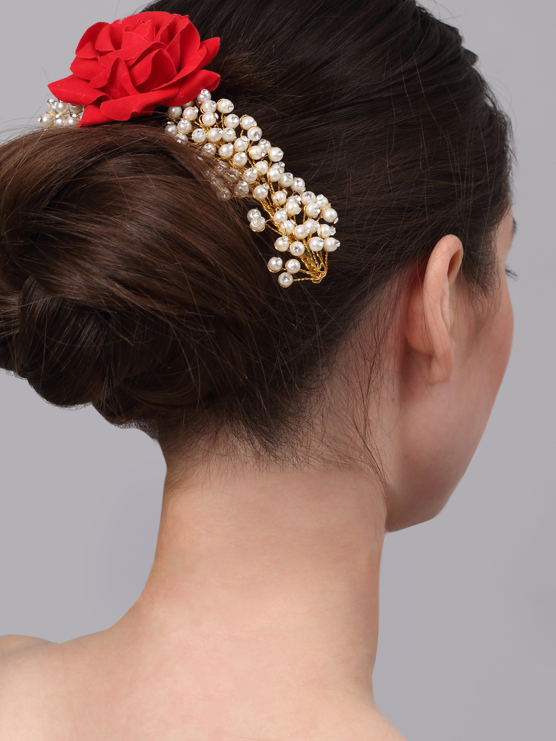 YouBella Women Fashion Stylish and Trendy  Jewellery Beaded Floral Hair Chain for Women and Girls