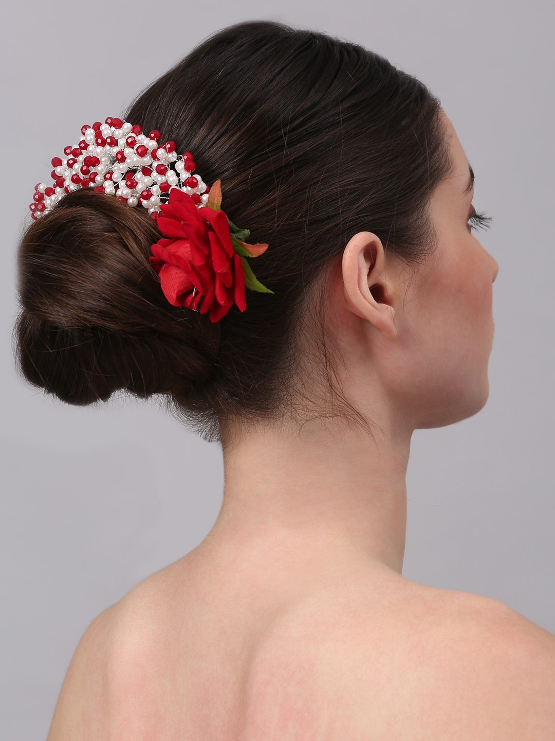 YouBella Women Fashion Stylish and Trendy  Jewellery Beaded Floral Hair Chain for Women and Girls