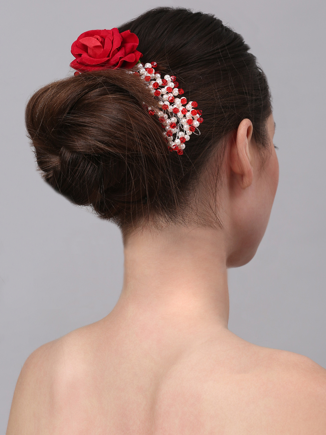 YouBella Women Fashion Stylish and Trendy  Jewellery Beaded Floral Hair Chain for Women and Girls