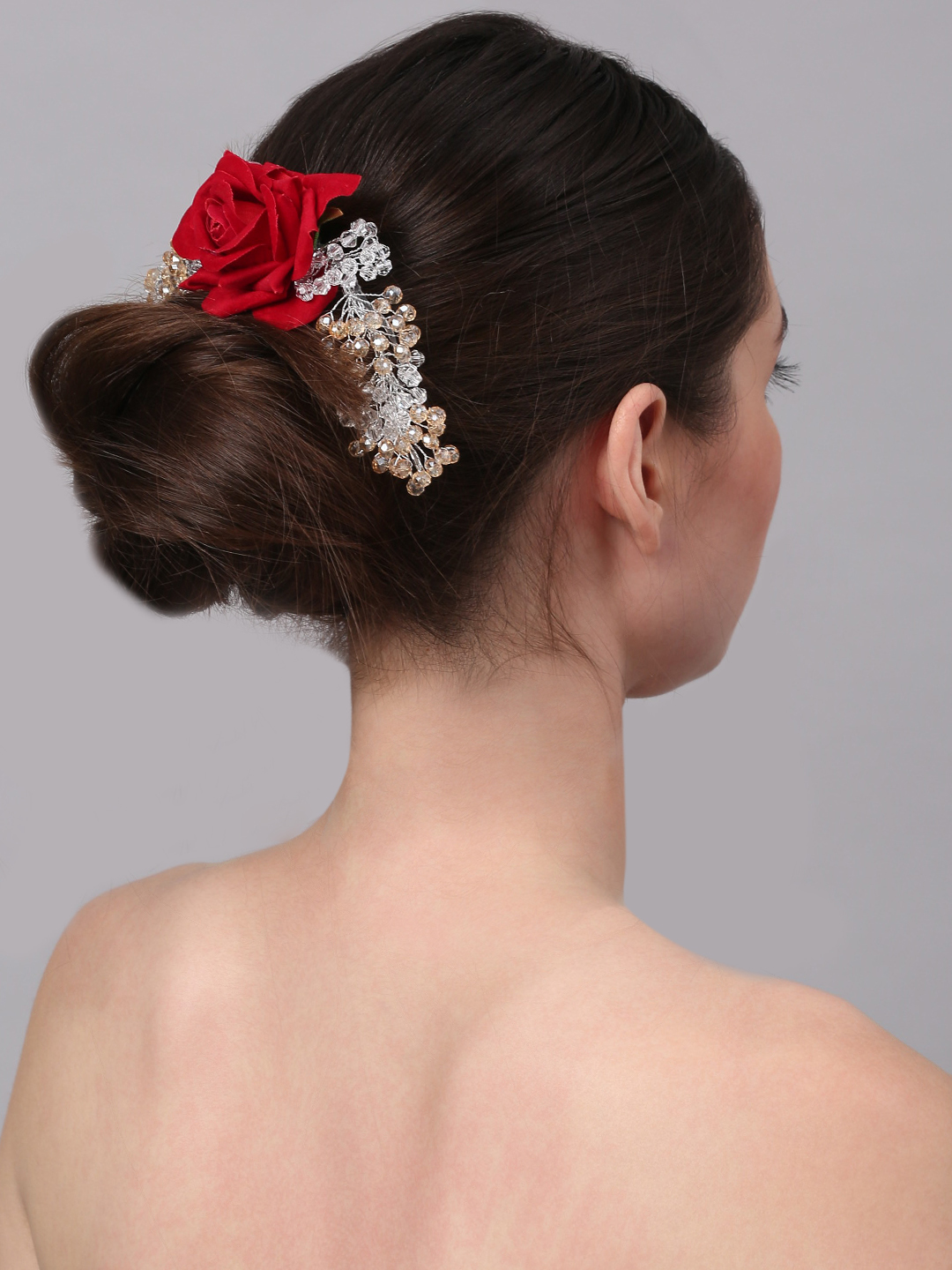 YouBella Women Fashion Stylish and Trendy  Jewellery Beaded Floral Hair Chain for Women and Girls