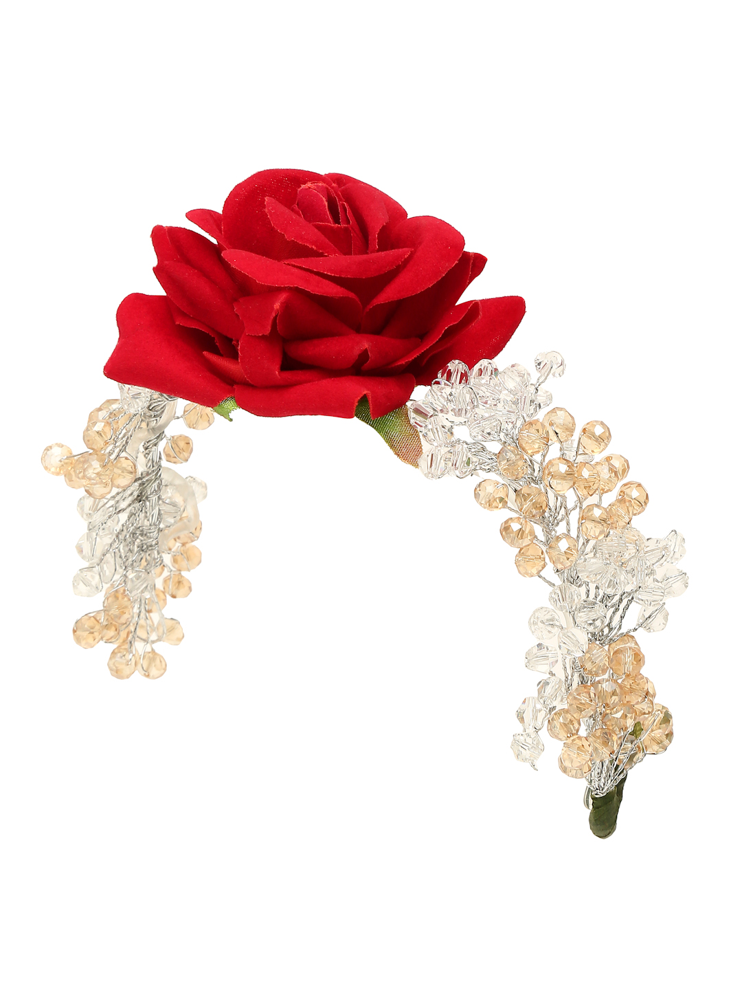 YouBella Women Fashion Stylish and Trendy  Jewellery Beaded Floral Hair Chain for Women and Girls