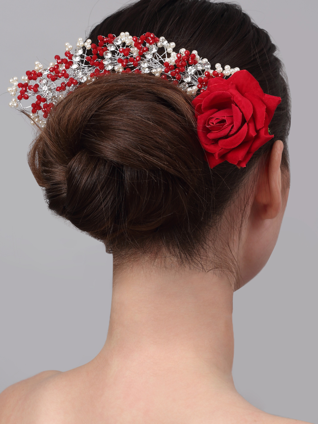 YouBella Women Fashion Stylish and Trendy  Jewellery Beaded Floral Hair Chain for Women and Girls