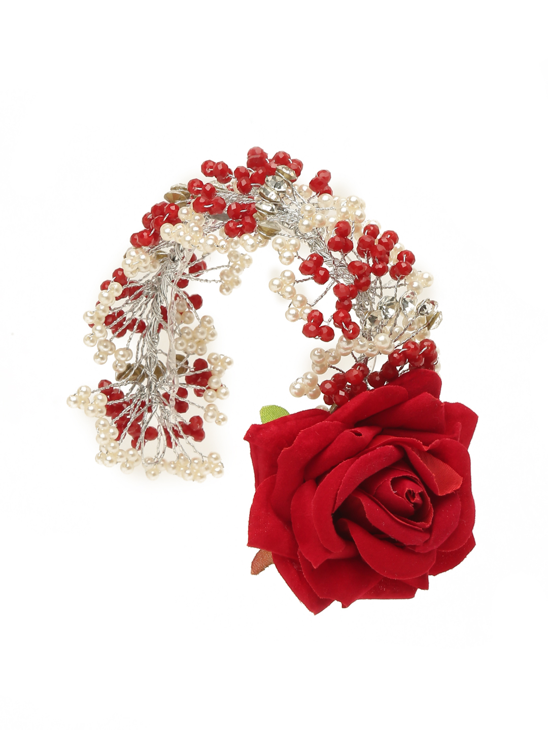 YouBella Women Fashion Stylish and Trendy  Jewellery Beaded Floral Hair Chain for Women and Girls