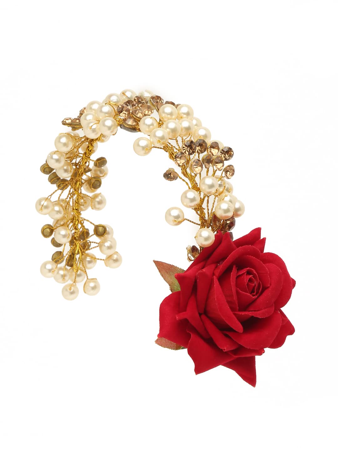 YouBella Women Fashion Stylish and Trendy  Jewellery Beaded Floral Hair Chain for Women and Girls