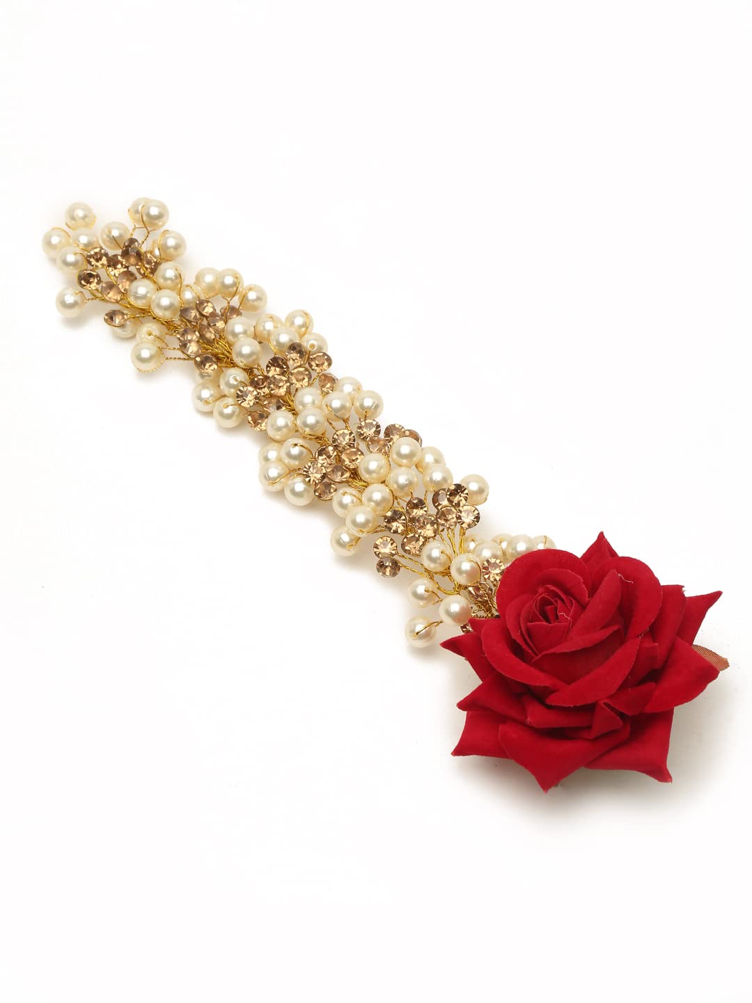 YouBella Women Fashion Stylish and Trendy  Jewellery Beaded Floral Hair Chain for Women and Girls