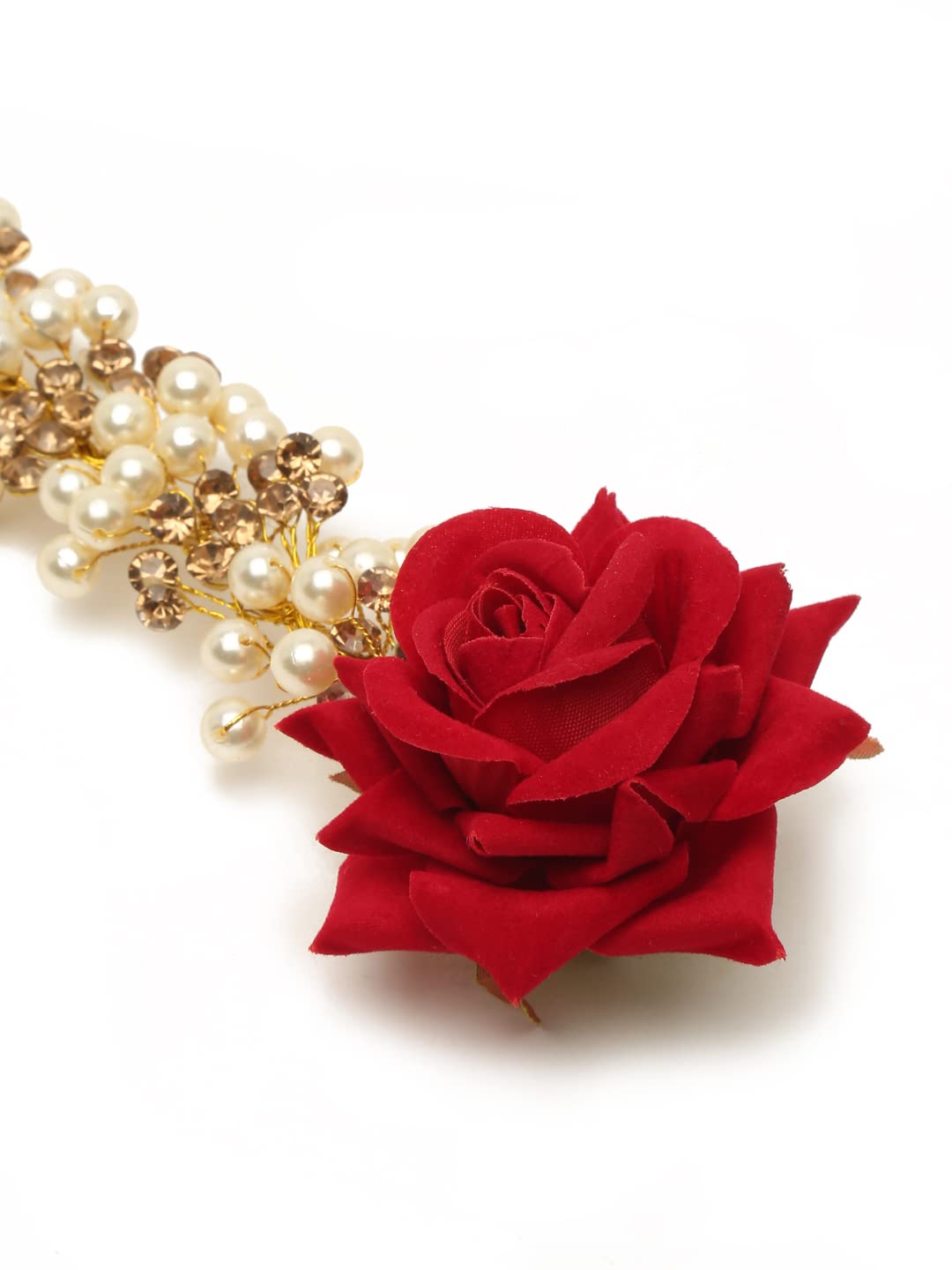 YouBella Women Fashion Stylish and Trendy  Jewellery Beaded Floral Hair Chain for Women and Girls
