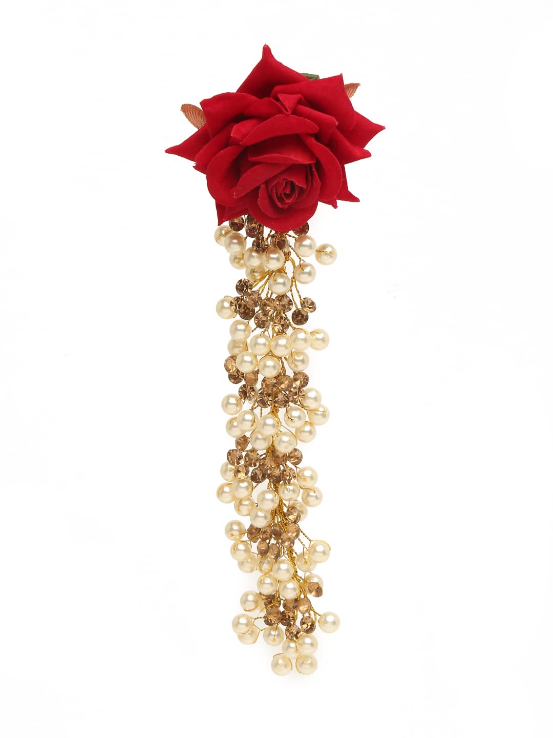 YouBella Women Fashion Stylish and Trendy  Jewellery Beaded Floral Hair Chain for Women and Girls