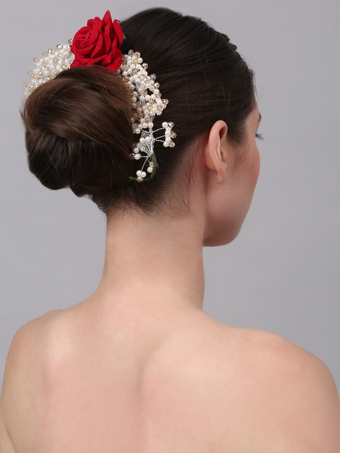 YouBella Women Fashion Stylish and Trendy  Jewellery Beaded Floral Hair Chain for Women and Girls
