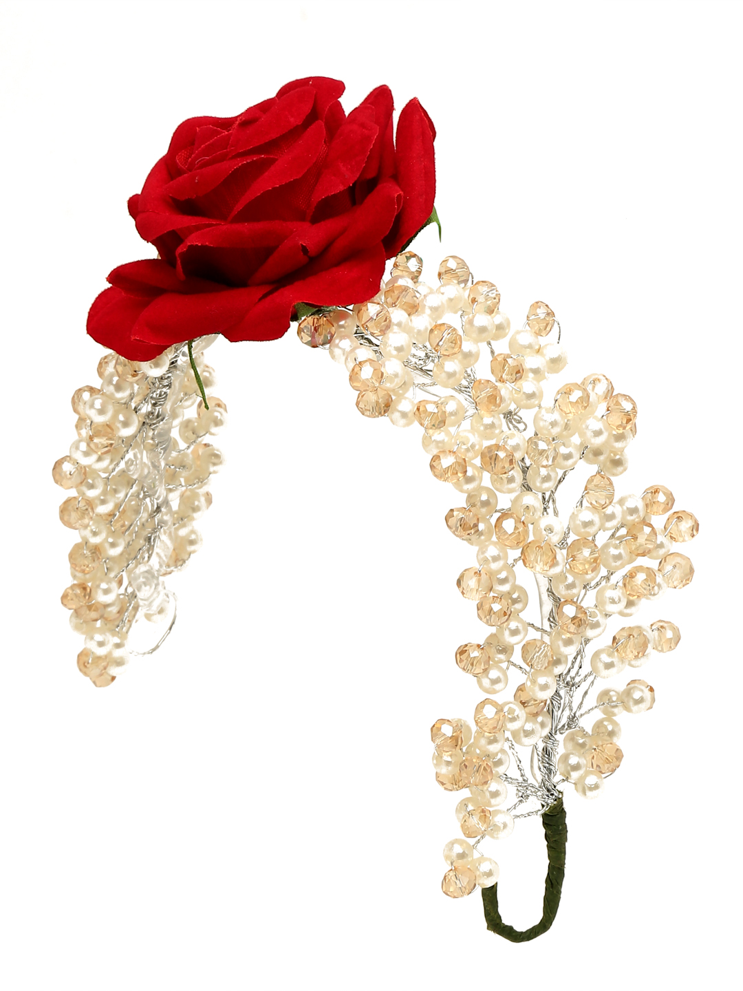 YouBella Women Fashion Stylish and Trendy  Jewellery Beaded Floral Hair Chain for Women and Girls