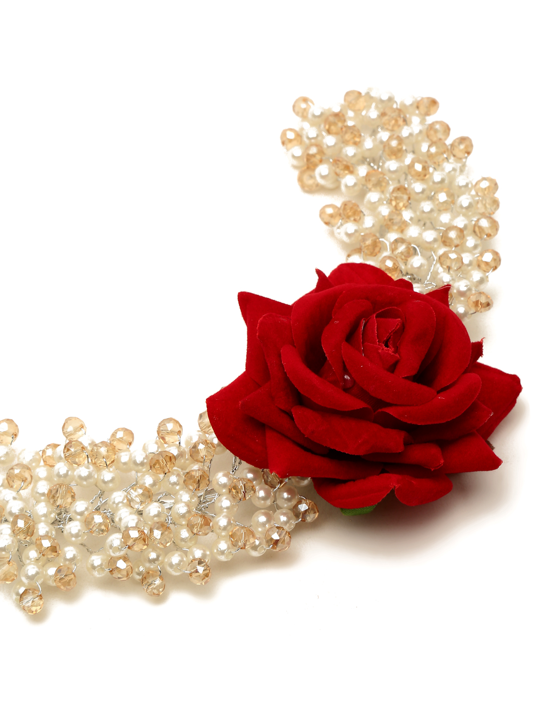 YouBella Women Fashion Stylish and Trendy  Jewellery Beaded Floral Hair Chain for Women and Girls
