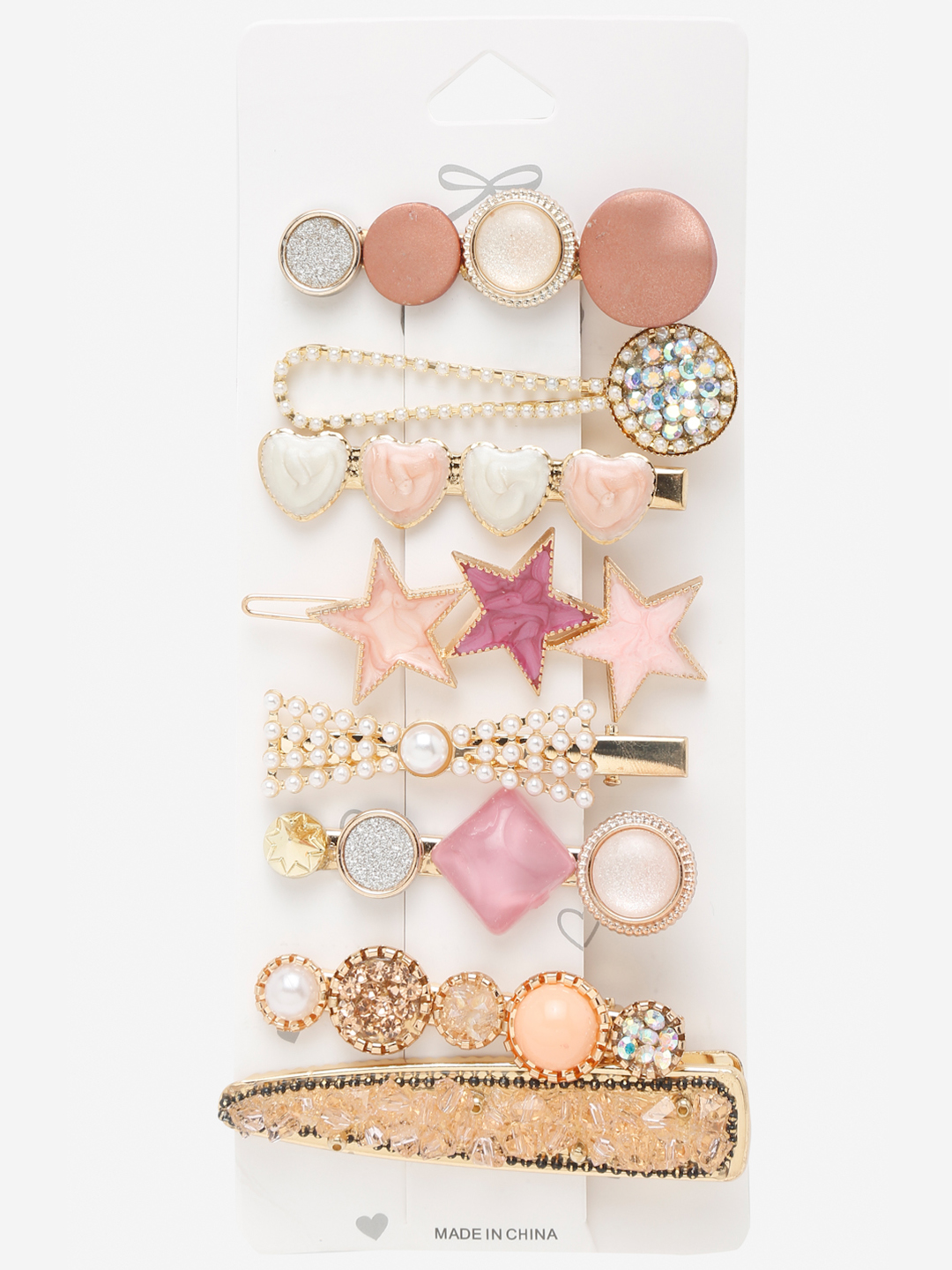 YouBella Fashion Jewellery Gold Plated Combo of 8 Hair clips Hair Pins for Girls and Women (Pink) (YBHAIR_41690)