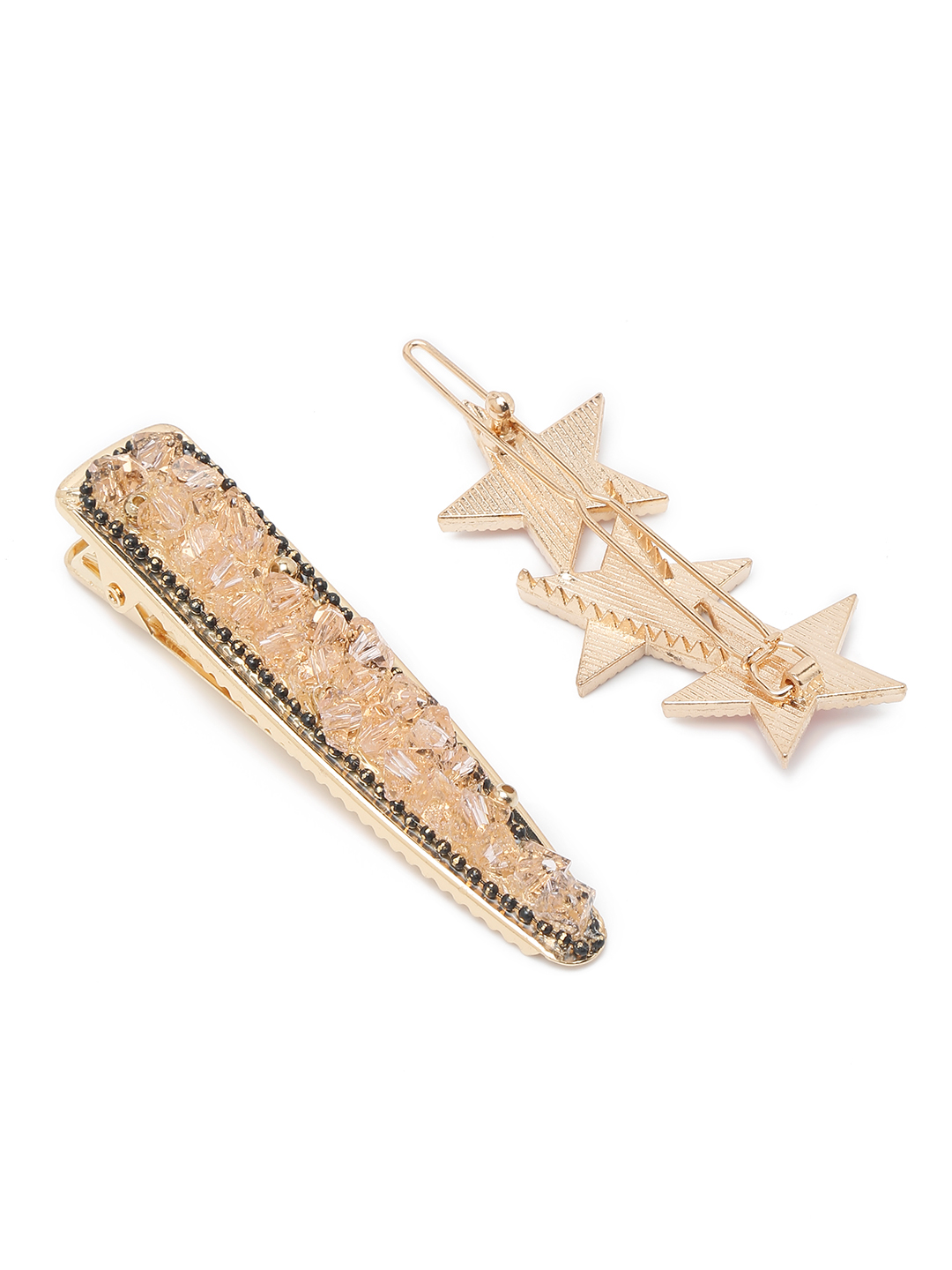 YouBella Fashion Jewellery Gold Plated Combo of 8 Hair clips Hair Pins for Girls and Women (Pink) (YBHAIR_41690)