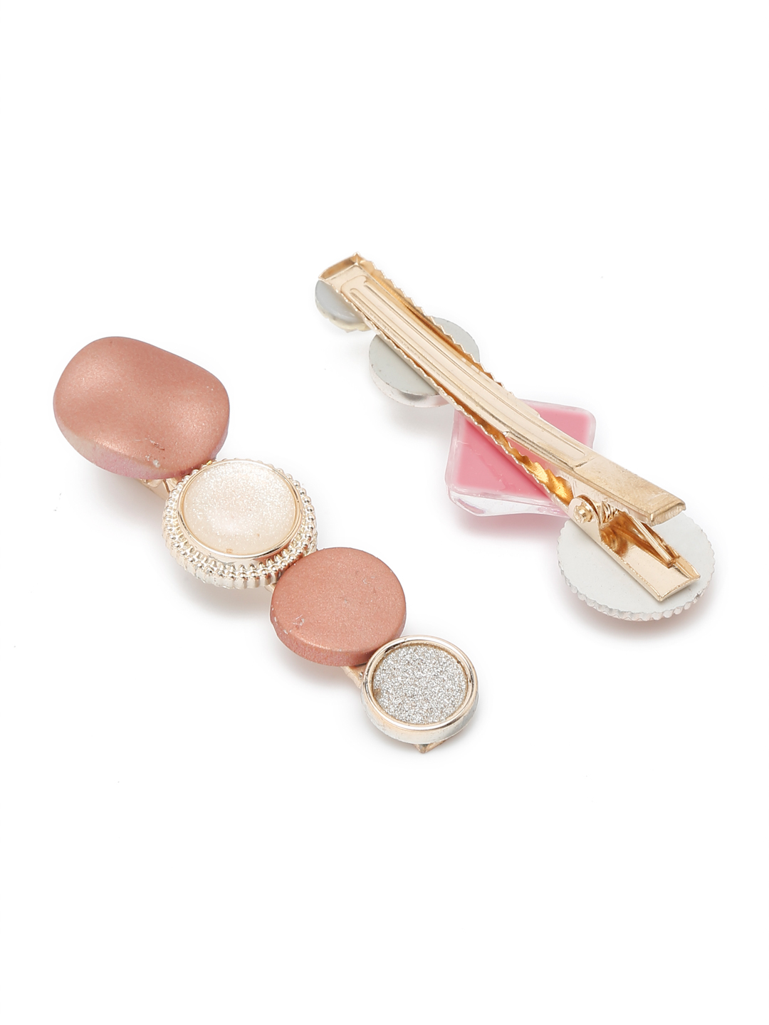 YouBella Fashion Jewellery Gold Plated Combo of 8 Hair clips Hair Pins for Girls and Women (Pink) (YBHAIR_41690)